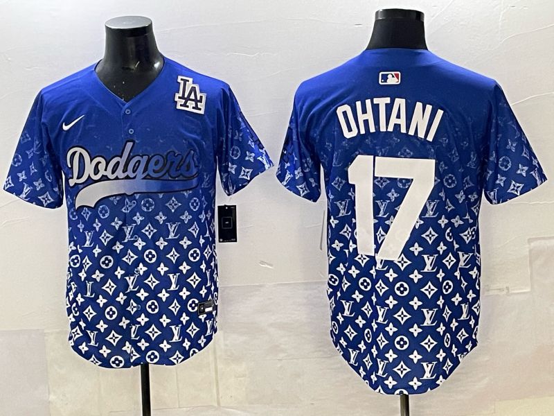 Men Los Angeles Dodgers #17 Ohtani Blue Nike 2025 MLB jersey 018